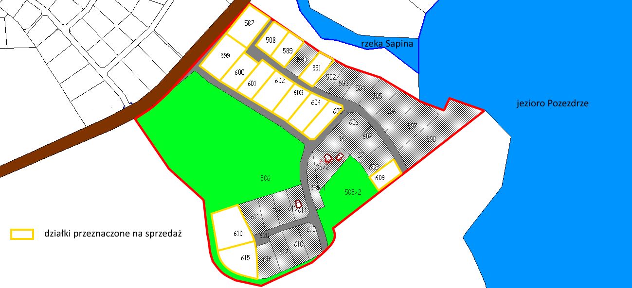 Gmina Pozezdrze Działki nad j. Pozezdrze i rz. Sapiną