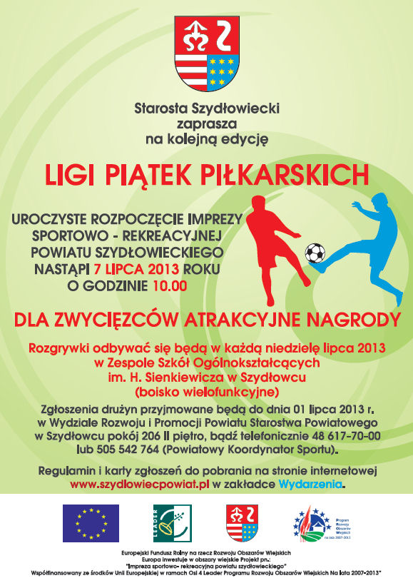 Plakat zaproszenie na ligę piłkarską