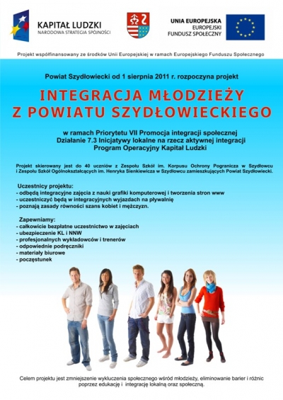 Plakat Integracja młodzieży z powiatu Szydłowieckiego [400x565]