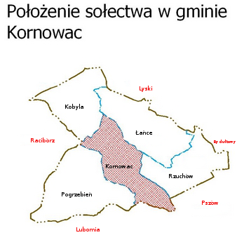 Mapa położenie sołectwa w gminie Kornowac [338x335]