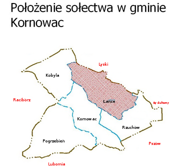 Mapa Położenie sołectwa w gminie Kornowac [346x333]