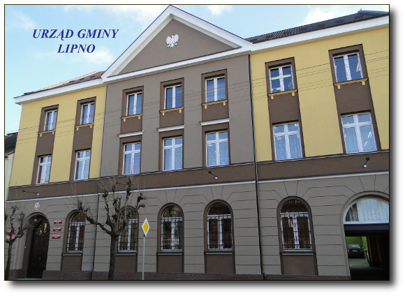 Żółto brązowy budynek Urzędu Gminy Lipno [580x424]