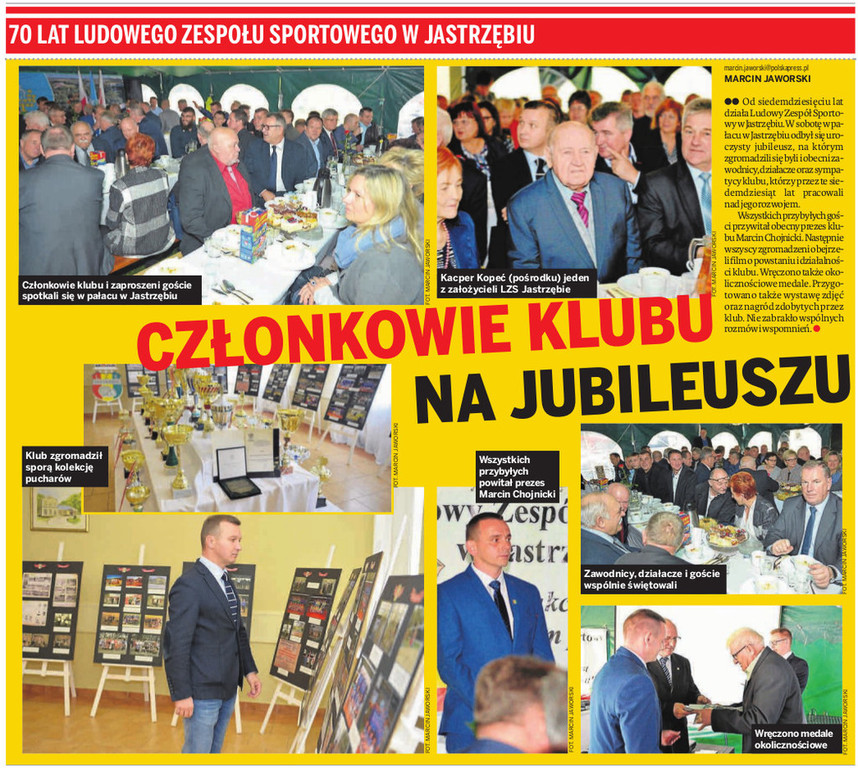 Artykuł z gazety odnośnie klubu 