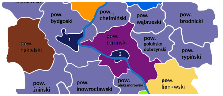 Mapa powiatów  Kuj-Pom Buchalteria autor: Karolina Grudzińska 