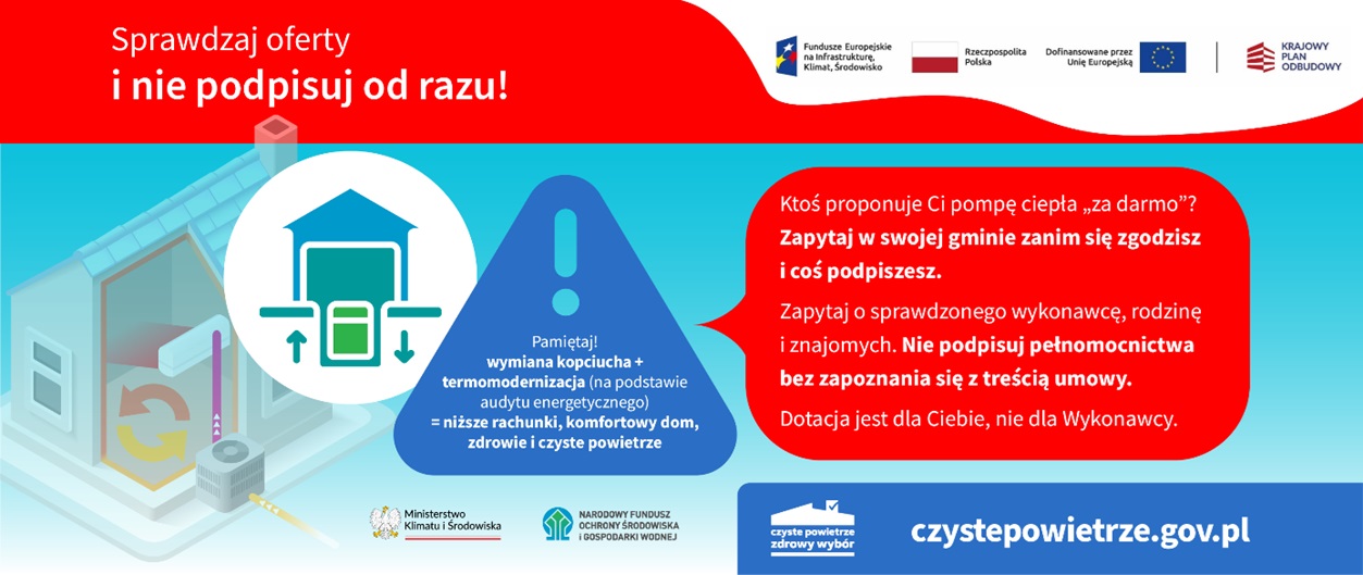 Ostrzeżenie dla wnioskodawców i beneficjentów programu _Czyste Powietrze_