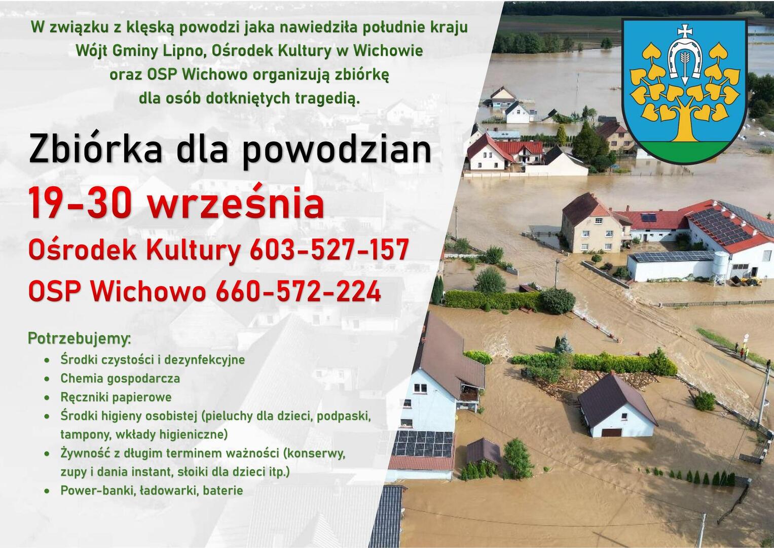 Plakat informujący o pomocy
