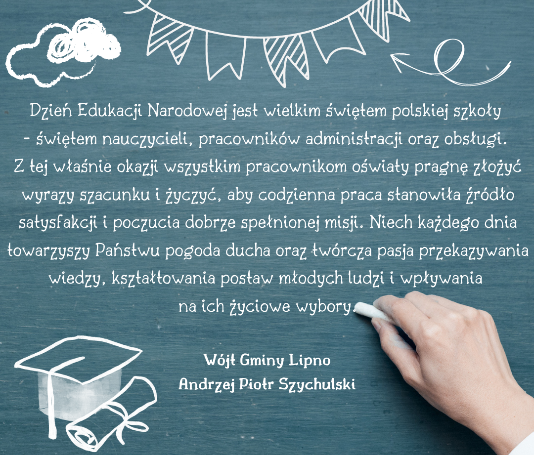 Niebieska tablica z białym napisem w postaci życzeń.