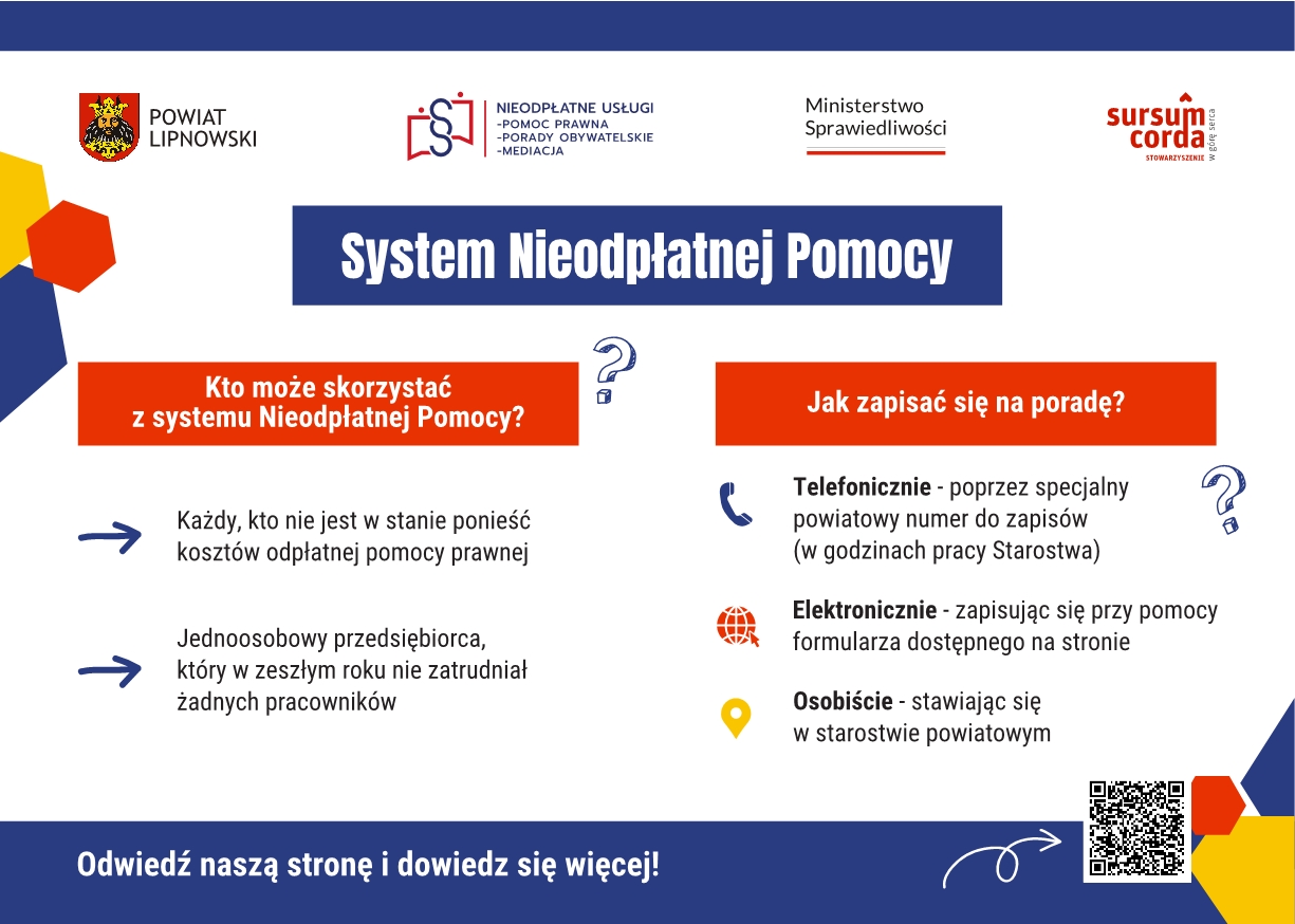 Ulotka informacyjny odnośnie darmowej pomocy