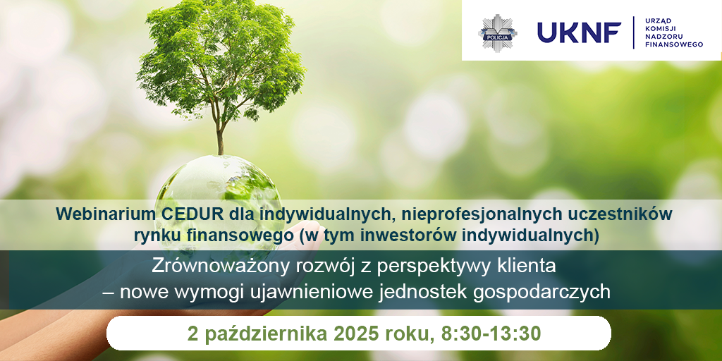 Plakat informacyjny odnośnie zaproszenia na webinarium CEDUR