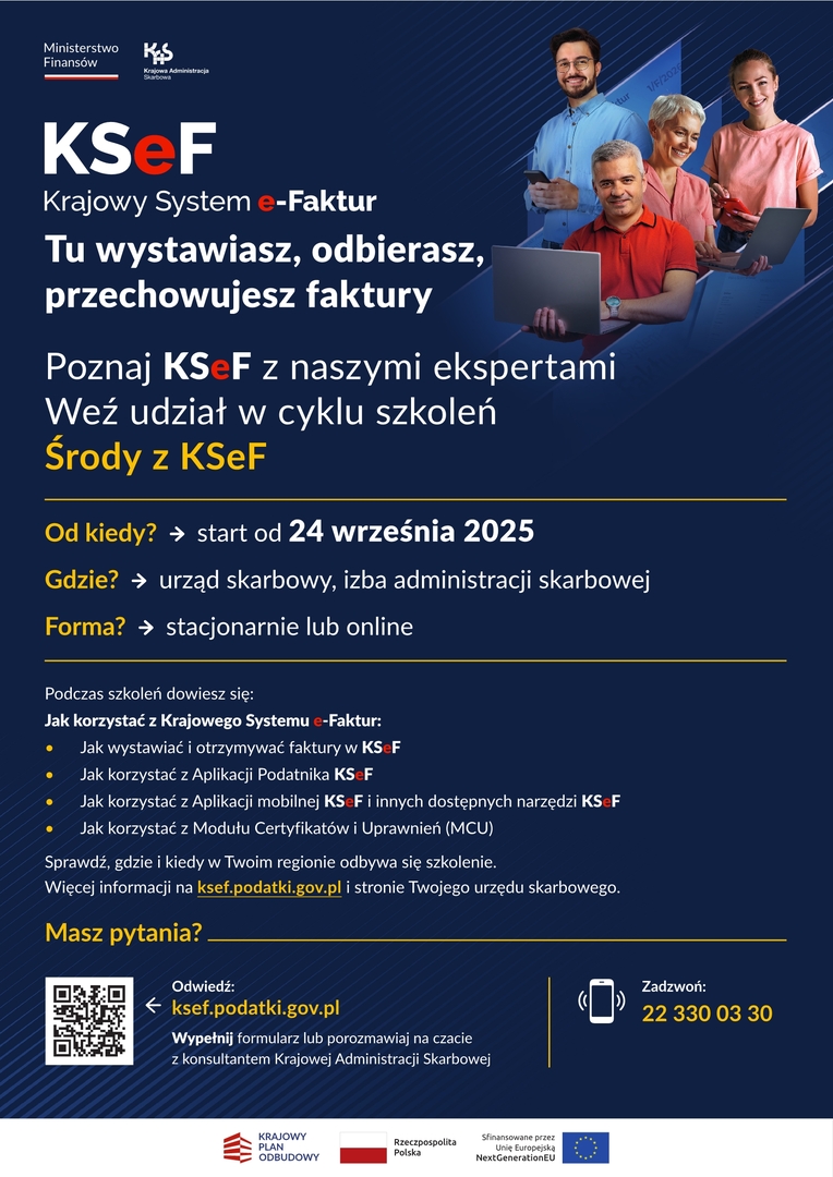 Ulotka informacyjna odnośnie wprowadzenia Krajowego systemu e-faktur
