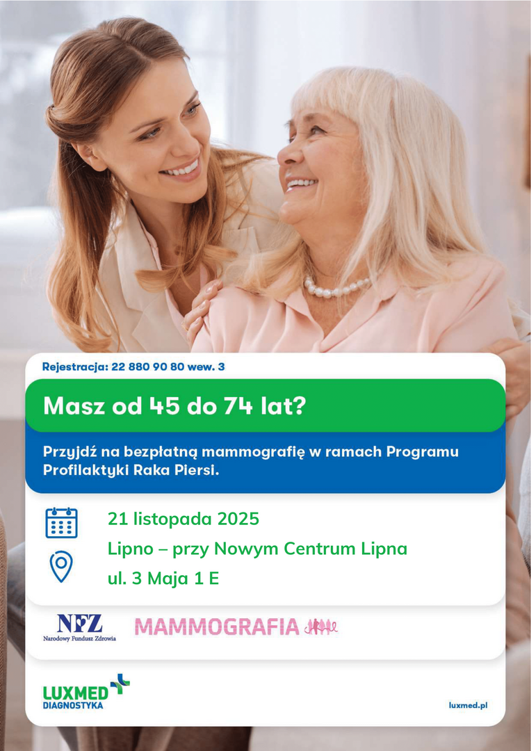 LUX MED Diagnostyka zaprasza na bezpłatne badania mammograficzne