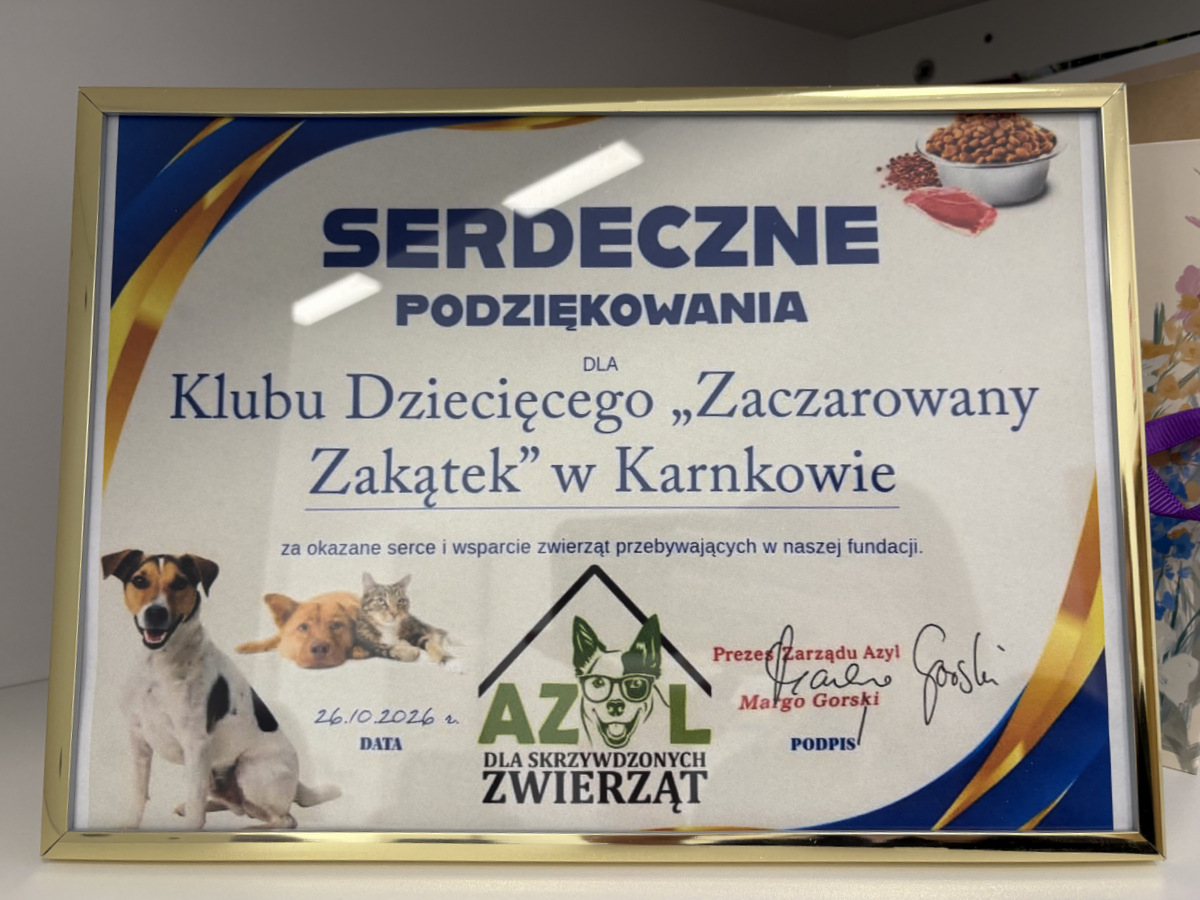 Zebrana karma wraz z dziećmi i opiekunami biorącymi udział w zbiórce