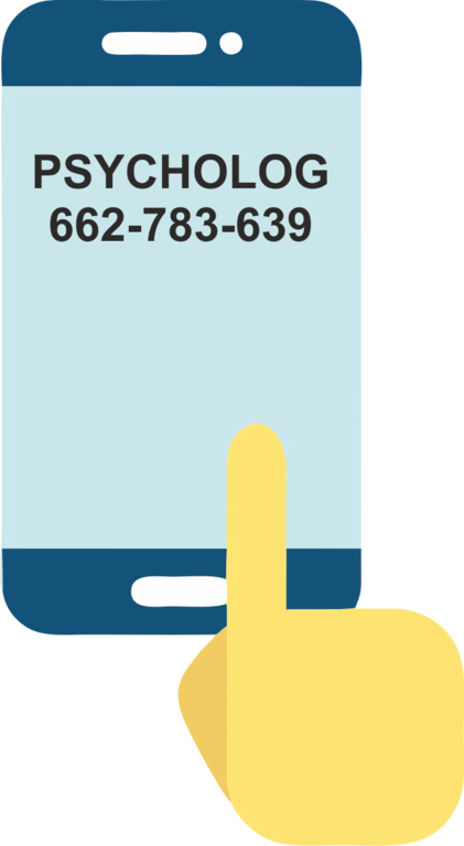 Logo telefon z numerem psychologa