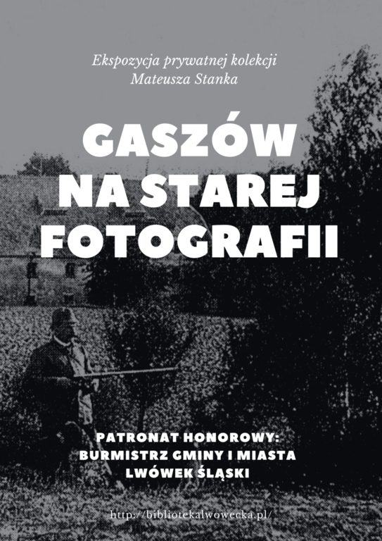Afisz Gaszów na starej fotografii