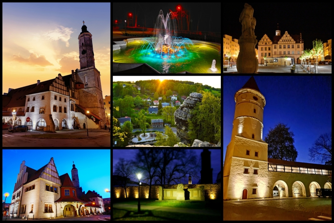 Lwówek Śląski nocą
