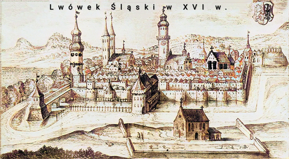 Panorama Lwówka Śląskiego w XVI stuleciu