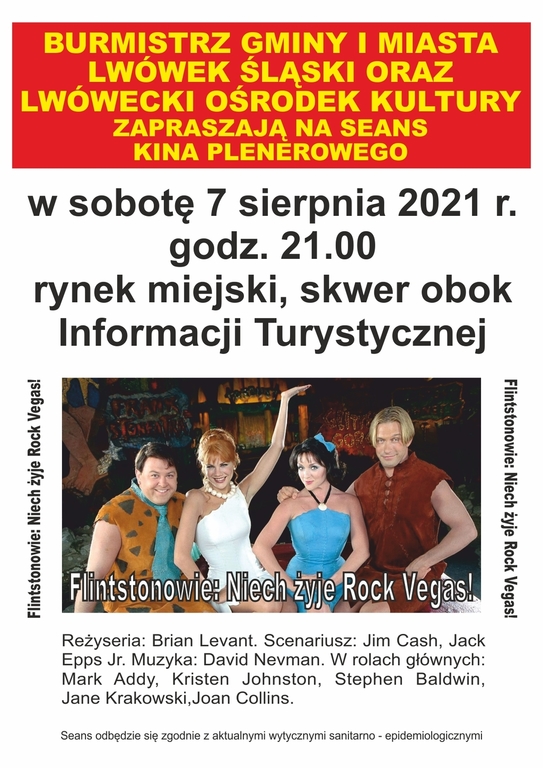 7 sierpnia kino plenerowe z filmem Flintstonowie