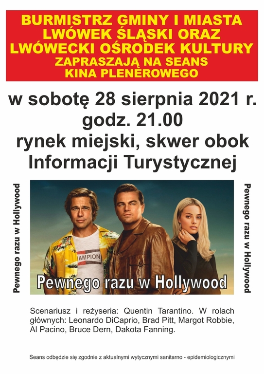 Ostatnie wakacyjne kino pod gwiazdami 28 VIII, godz. 21:00