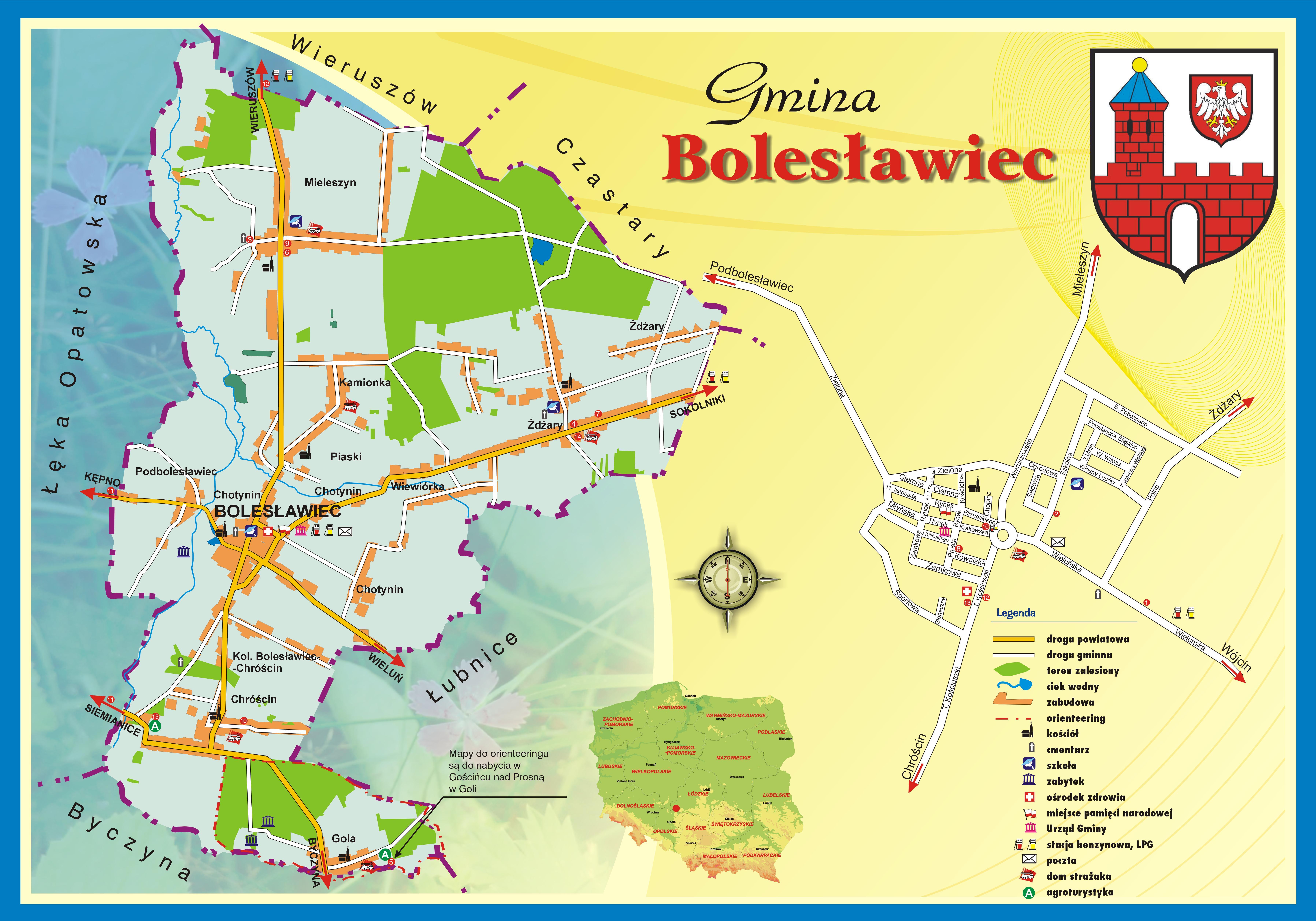 boleslawiec mapa Mapa Turystyczna   Gmina Bolesławiec