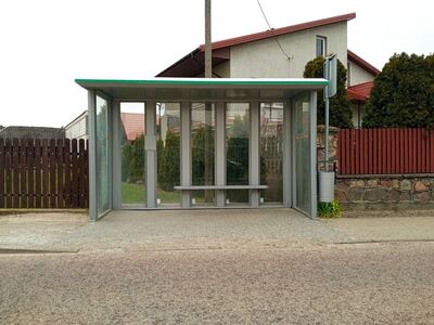 Dostawa i montaż wiat przystankowych w miejscowościach: Józefowo, Gołystok, Dąbrowa, Komorowo, Wiel