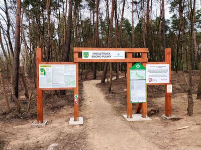 „Przebudowa leśnych naturalnych ścieżek na leśną ścieżkę rowerową typu singletrack w gminie Rz