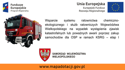 Grafika - Wsparcie systemu ratownictwa chemiczno-ekologicznego i służb ratowniczych Województwa Wielko