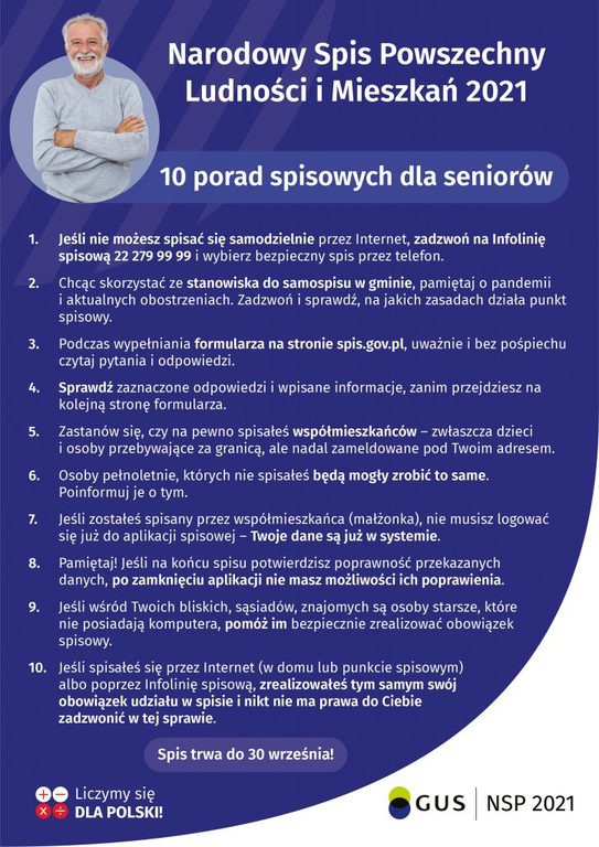 Ulotka 10 porad spisowych dla seniorów