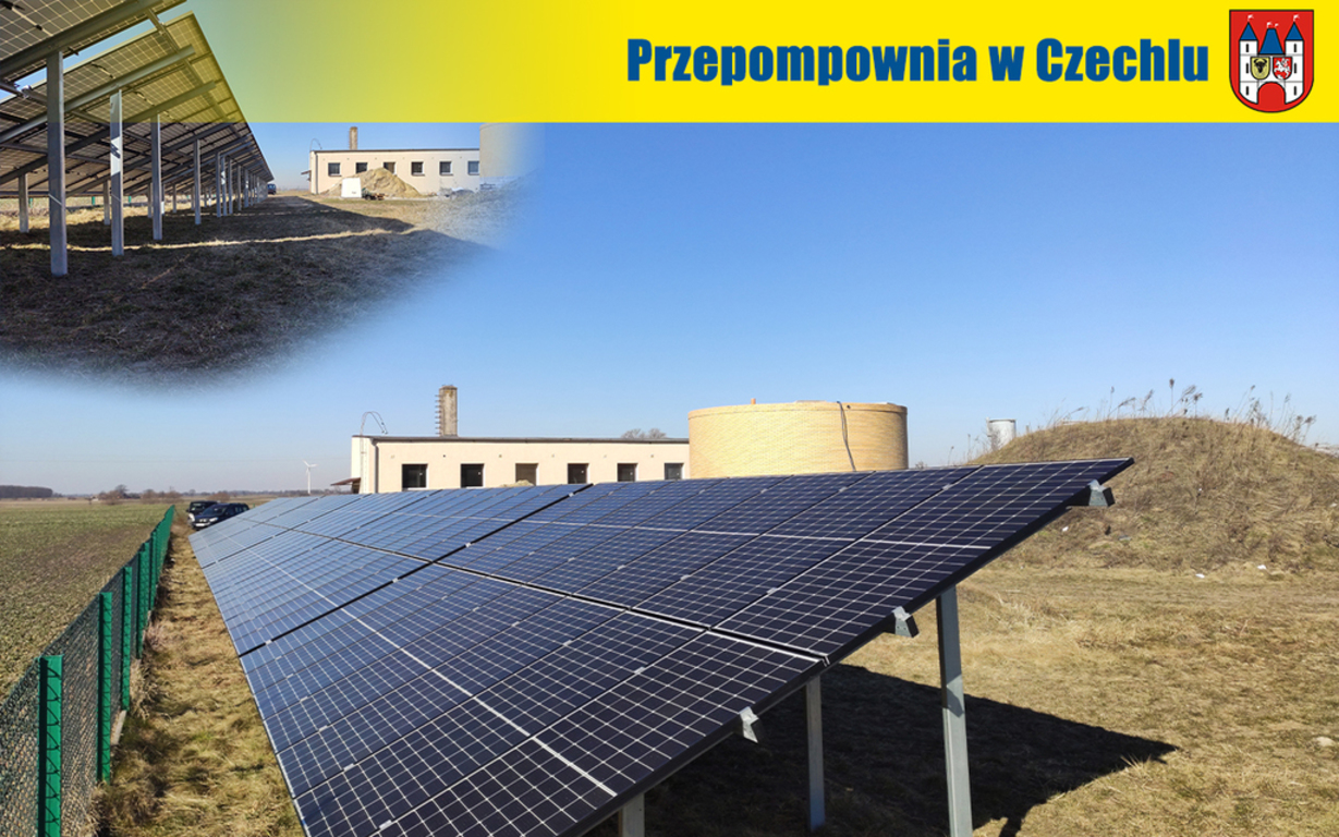 Grafika - gmina inwestuje w fotowoltaikę (przepompownia w Czechlu)