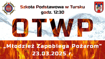 Grafika - Ogólnopolski Turniej Wiedzy Pożarniczej Młodzież zapobiega pożarom