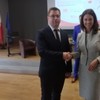 Od. lewej Ireneusz Kucharski - wójt Gminy Gostycyn, Danuta Dmowska – Andrzejuk - Minister Sportu