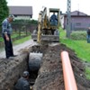 Budowa kanalizacji sanitarnej w ul. Zjednoczenia przez Samorządowy Zakład Gospodarki Komunalnej.