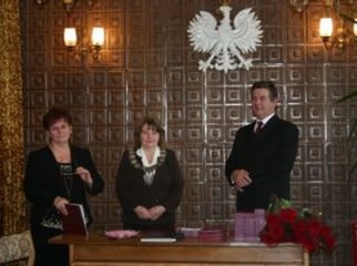 1. Wójt Gminy Wodzierady Bożena Płonek, Przewodniczący Rady Gmin