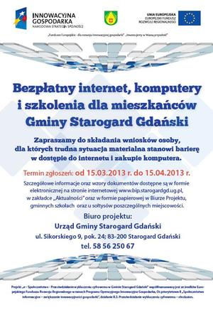 PROGRAM  e – Społeczeństwo - Przeciwdziałanie wykluczeniu cyfrowemu w Gminie Starogard Gdański
