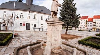 Urząd Miasta i pomnik Gołębiarki
Fot. P. Zatylny