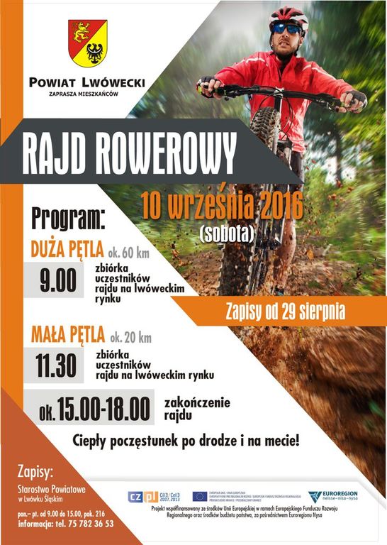 rajd rowerowy dla małych i dużych plakat (link otworzy duże zdjęcie)