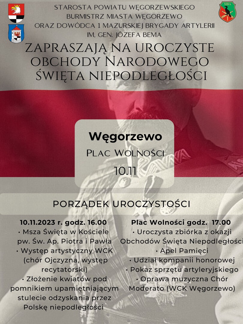 Gmina Węgorzewo Zapraszamy na Obchody Narodowego Święta Niepodległości