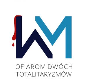 Projekt graficzny logo, symbolizujący uhonorowanie pamięci ofiar obu totalitaryzmów na Warmii i M (link otworzy duże zdjęcie)