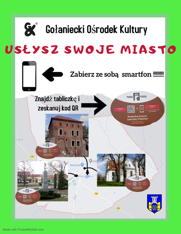 Plakat informujący o nowym systemie turystycznym