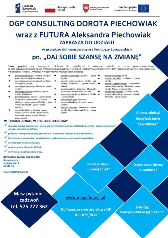 Plakat informacyjny - Daj sobie szansę na zmianę