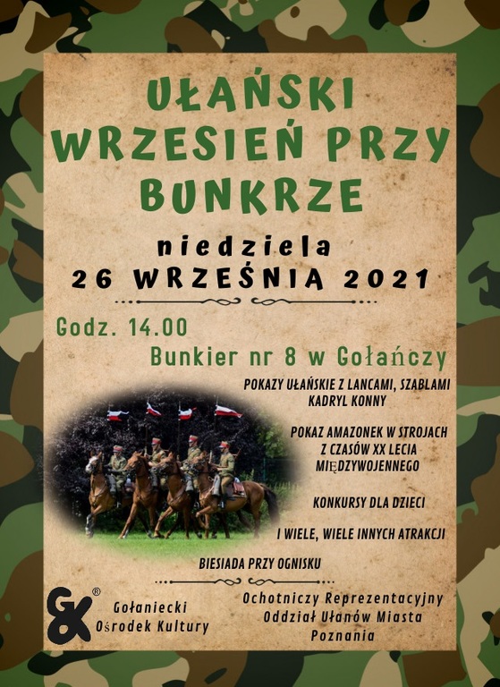 Plakat informujący o wydarzeniu przy bunkrze nr 8 w Gołańczy