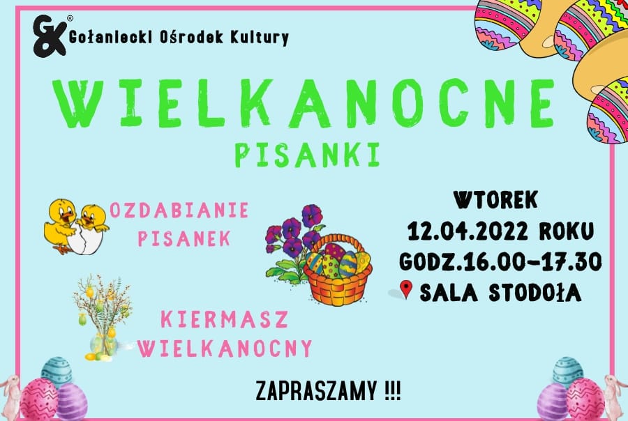 Plakat o wydarzeniu Wielkanocnym w GOK