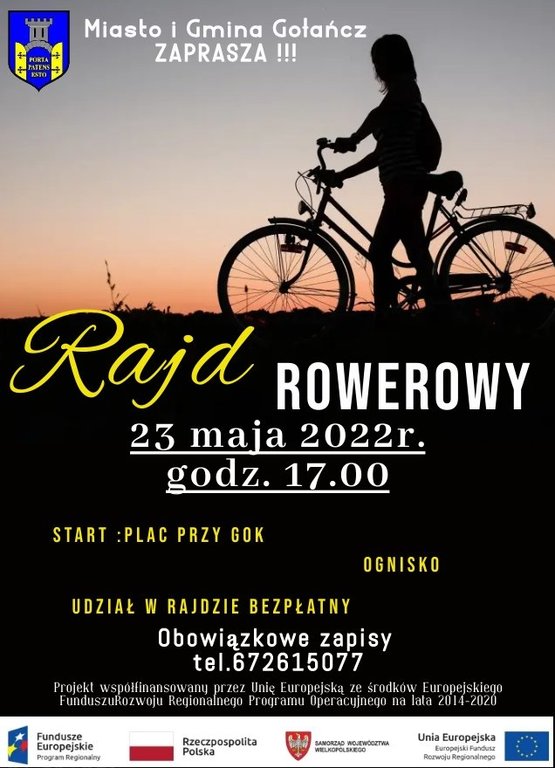 Plakat informujący o rajdzie rowerowym