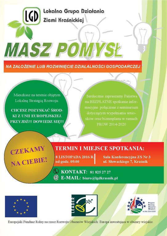 Plakat zaproszenia na sppotkanie (link otworzy duże zdjęcie)
