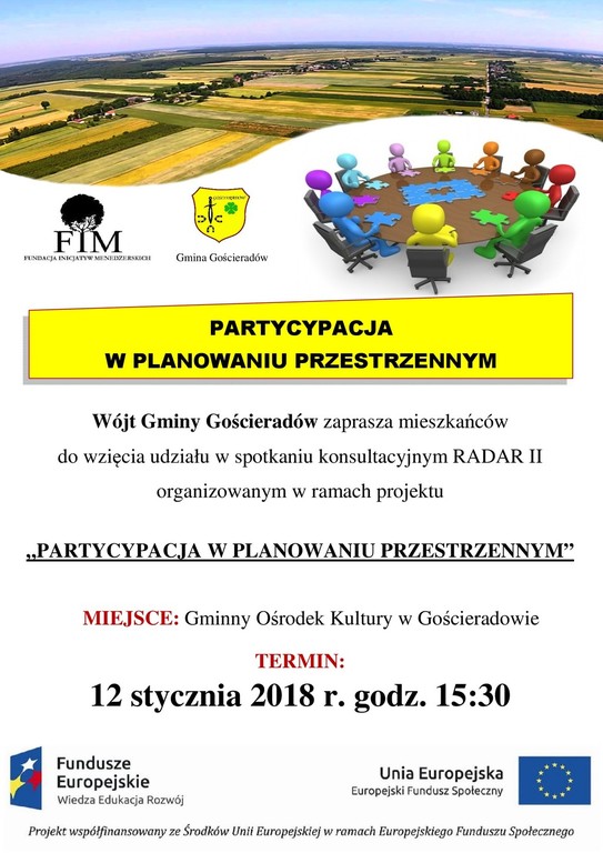 Plakat partycypacja w planowaniu przestrzennym (link otworzy duże zdjęcie)