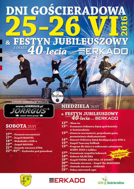 Plakat zapraszający na Dni Gościeradowa 25-26 czerwca wraz z harmonogramem. (link otworzy duże zdjęcie)