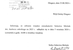 Informacja - zebranie wiejskie w Michalu (link otworzy duże zdjęcie)