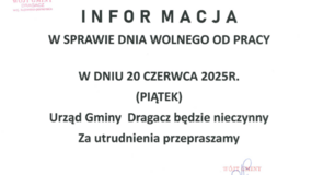 Informacja o dniu wolnym od pracy urzędu