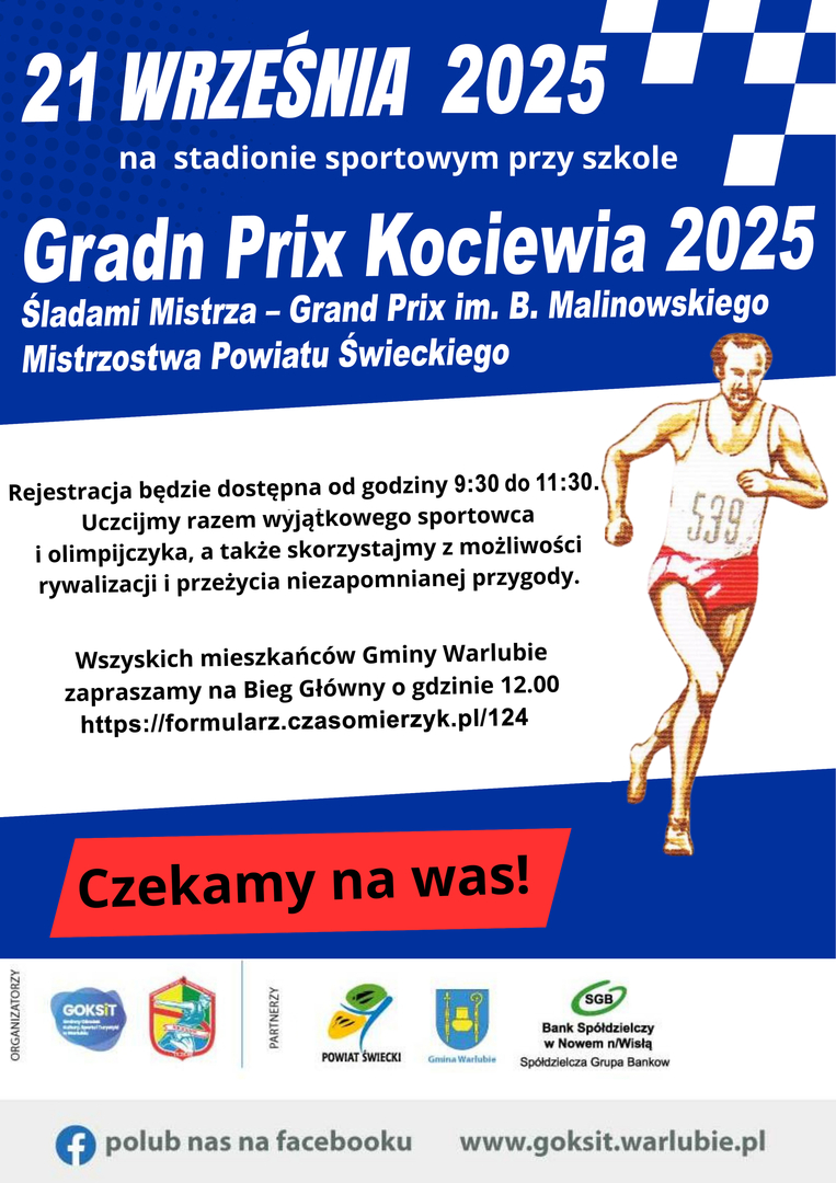 Biegi Grand Prix Kociewia 2025 „Śladami Mistrza – Grand Prix im. Bronisława Malinowskiego” (link otworzy duże zdjęcie)
