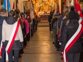 Uroczyste nabożeństwo z udziałem delegacji w kościele pw. św. Floriana