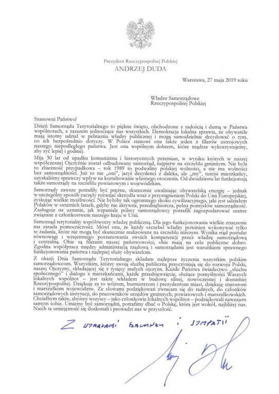 list prezydenta (link otworzy duże zdjęcie)